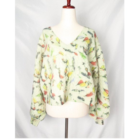 Anthropologie Fisherman Catch of the Day Cable-Knit Wool Sweater Fly Fishing - Picture 1 of 9